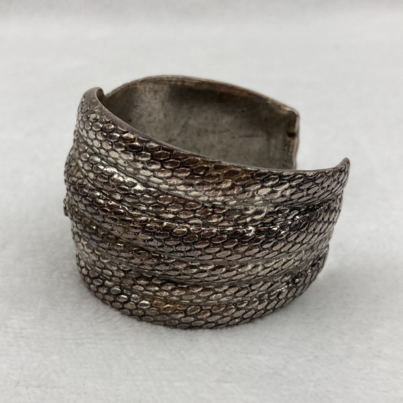 VTG Helles Paris Women’s Serpent Cuff Bracelet Silver Plate Heavy - Picture 5 of 12